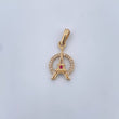 Pendant Eiffel Tower 1.15gr / 2.3cm / White Zirconia Red 18K Yellow Gold &