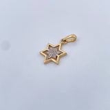 Pendant Star 1.35gr / 2.4cm / White Zircons / Two 18K Yellow and White Golds &