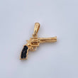 Pendant Revolver Weapon 2.7gr / 2.2cm / Black Zircons 18K Yellow Gold &