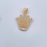 Pendant Crown RX 3.55gr / 3.1cm / White Zircons 18K Yellow Gold &