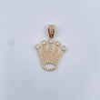 Pendant Crown RX 3.55gr / 3.1cm / White Zircons 18K Yellow Gold &