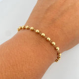 Pulso Tipo Militar 4.1gr / 18.2cm / 4mm Bolas Lisas Oro Amarillo 18K &
