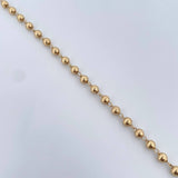 Pulso Tipo Militar 4.1gr / 18.2cm / 4mm Bolas Lisas Oro Amarillo 18K &