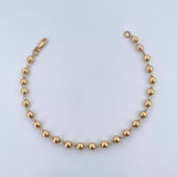 Pulso Tipo Militar 4.1gr / 18.2cm / 4mm Bolas Lisas Oro Amarillo 18K &