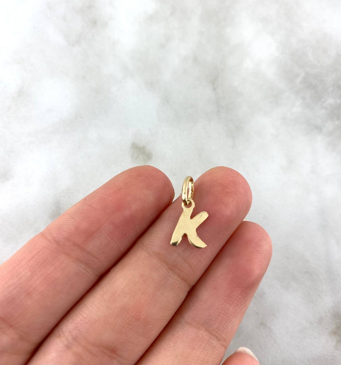 Pendant Letter K Italic 0.4gr / 1.6cm / Polished 18K Yellow Gold