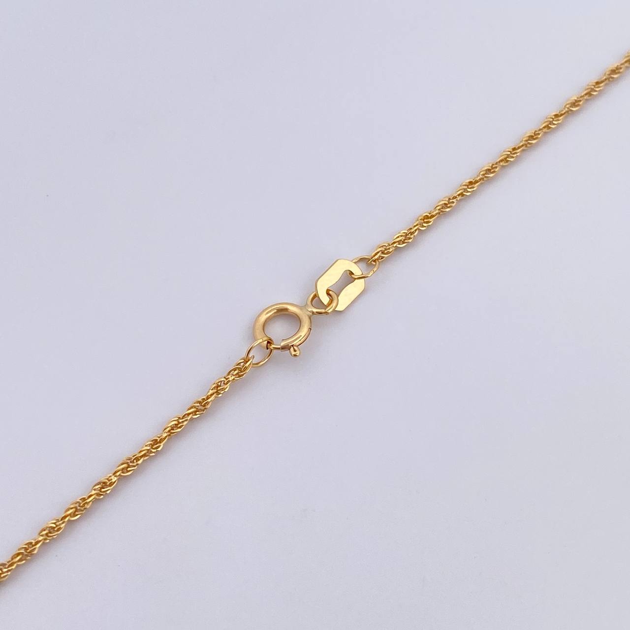 Set Rope Chain 0.95gr / 45cm / 0.9mm + Pendant 0.6gr / 1.9cm White Zircons 18K Yellow Gold (Offer) &