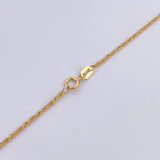 Set Cadena Lazo 0.85gr / 45cm / 0.9cm + Dije Virgen Guadalupe 0.7gr / 1.8cm Circones Colores Oro Amarillo 18K (Oferta) &