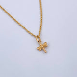 Set Rope Chain 0.9gr / 45cm / 0.9mm + Pendant Dragonfly 0.35 / 1.5cm Die-cut 18K Yellow Gold (Offer) &