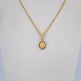 Set Cadena Lazo 0.85gr / 45cm / 0.9cm + Dije Virgen Guadalupe 0.7gr / 1.8cm Circones Colores Oro Amarillo 18K (Oferta) &