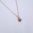 Set Venetian Chain 1.25gr / 50cm / 0.3mm + Pendant Paw 0.5gr / 1.3cm Black Zircons 18K Rose Gold (Offer) &