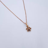 Set Venetian Chain 1.25gr / 50cm / 0.3mm + Pendant Paw 0.5gr / 1.3cm Black Zircons 18K Rose Gold (Offer) &