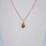 Set Venetian Chain 1.25gr / 50cm / 0.3mm + Pendant Paw 0.5gr / 1.3cm Black Zircons 18K Rose Gold (Offer) &