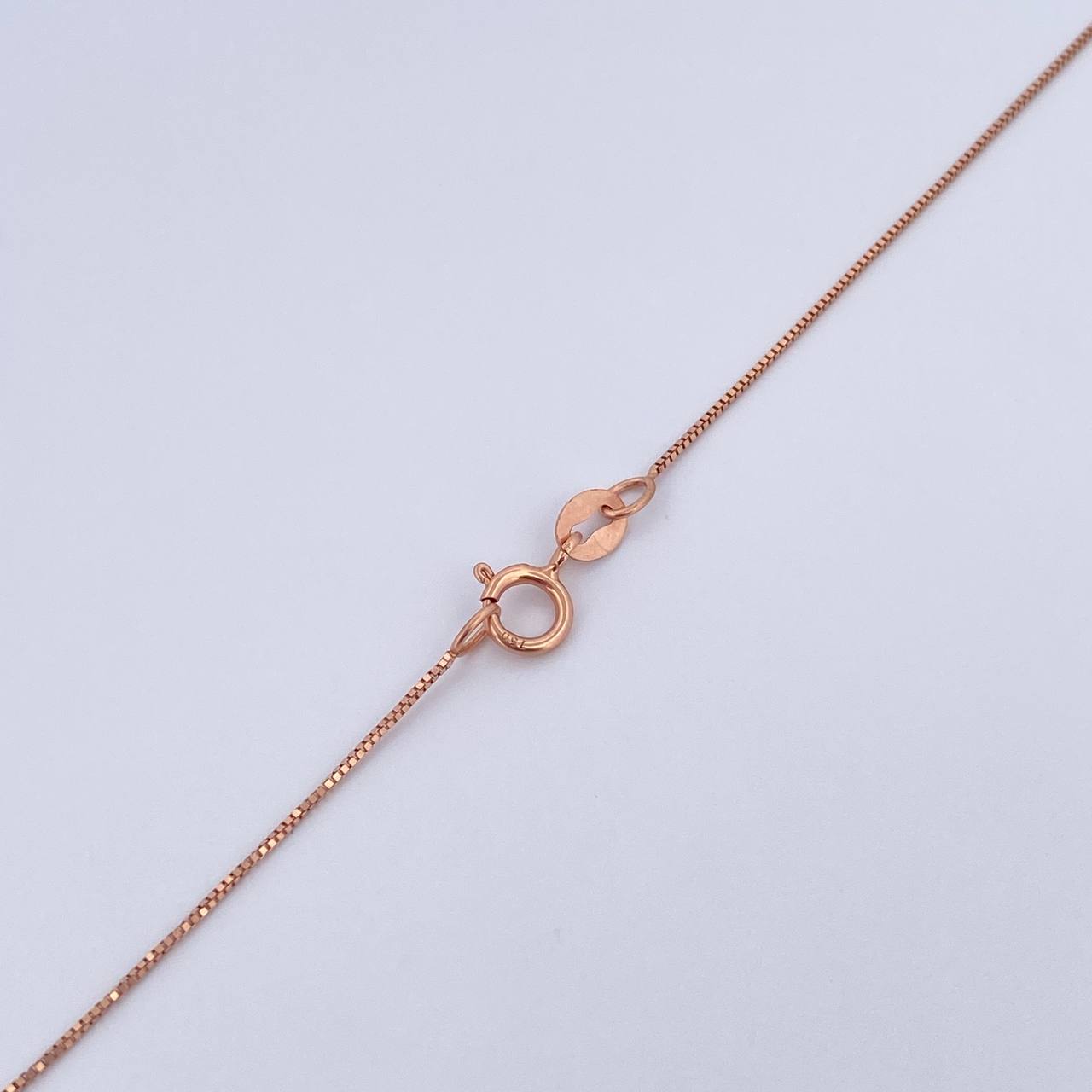 Set Venetian Chain 1.25gr / 50cm / 0.3mm + Pendant Paw 0.5gr / 1.3cm Black Zircons 18K Rose Gold (Offer) &
