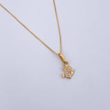 Set Cadena Veneciana 1.05gr / 45cm / 0.4mm + Dije Pez 0.45gr / 1.5cm Circones Blancos Oro Amarillo 18K (Oferta) &