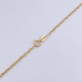 Set Singapore Chain 1.35gr/45.5cm/0.9mm + Pendant Virgin Mary 0.55gr/1.7cm White Zirconia 18K Yellow Gold (Offer) &