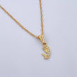 Set Singapore Chain 1.35gr/45.5cm/0.9mm + Pendant Virgin Mary 0.55gr/1.7cm White Zirconia 18K Yellow Gold (Offer) &