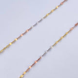 Set Chain Flower Mirror 1.1gr / 45cm / 1.5mm + Pendant Anchor 0.35gr / 1.5cm Stamped Three Golds 18K (Offer) &