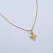 Set Flat Mariner Chain 1.5gr / 51cm / 0.9mm + Pendant Dragonfly 0.4gr / 1.5cm Stamped 18K Yellow Gold (Offer) &