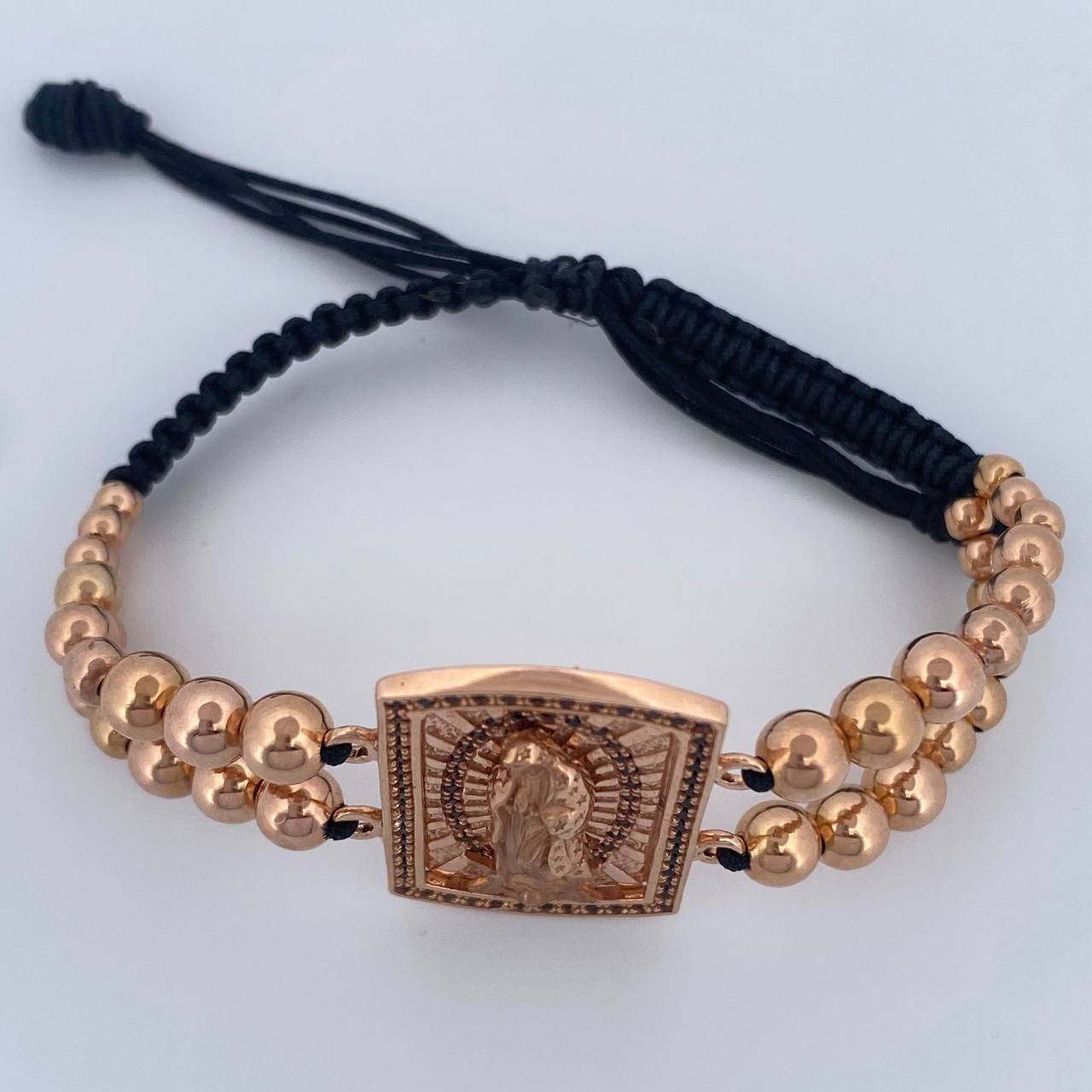Black Virgin Guadalupe Bracelet 10.35gr / 18K Gold $