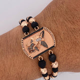 Pulsera Negra San Miguel Arcangel 14.6gr / Oro 18K $