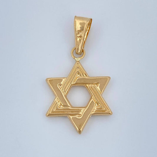 Dije Estrella de David 1.1gr / 1 in / Oro Amarillo 18K %