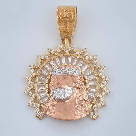 Dije Rostro Cristo 8.3gr / 1 1/2 in / Tres Oros 18K $