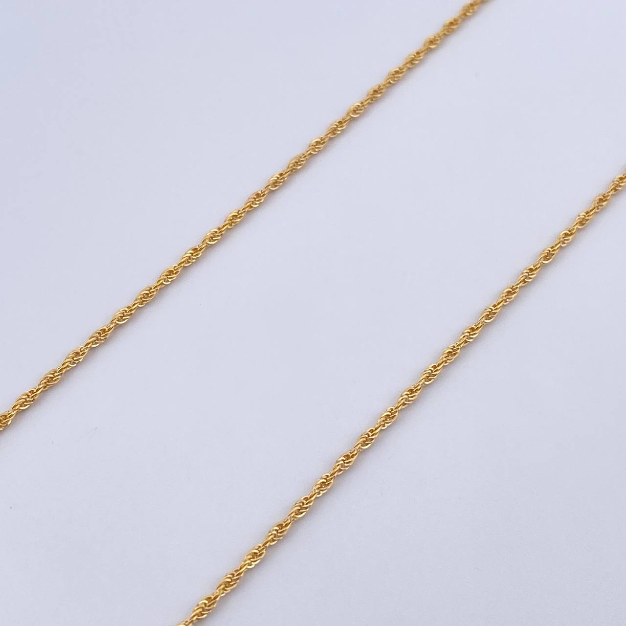 Set Rope Chain 0.95gr / 45cm / 0.9mm + Pendant 0.6gr / 1.9cm White Zircons 18K Yellow Gold (Offer) &