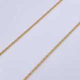 Set Rope Chain 0.9gr / 45cm / 0.9mm + Pendant Mariposa 0.4gr / 1.4cm Flat 18K Yellow Gold (Offer) &