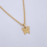 Set Rope Chain 0.9gr / 45cm / 0.9mm + Pendant Mariposa 0.4gr / 1.4cm Flat 18K Yellow Gold (Offer) &