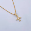 Set Rope Chain 0.95gr / 45cm / 0.9mm + Pendant 0.6gr / 1.9cm White Zircons 18K Yellow Gold (Offer) &