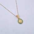 Set Venetian Chain 1.05gr/45cm/0.5mm + Pendant Virgin Guadalupe 0.7gr/1.8cm Green Zircons 18K Yellow Gold (Offer) &