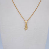 Set Singapore Chain 1.35gr/45.5cm/0.9mm + Pendant Virgin Mary 0.55gr/1.7cm White Zirconia 18K Yellow Gold (Offer) &