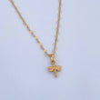 Set Cadena Flor Espejo 0.95gr / 40cm / 1.5mm + Dije Libelula 0.4gr / 1.4mm Troquelado Oro Amarillo 18K (Oferta) &