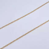 Set Flat Mariner Chain 1.35gr / 45cm / 0.9mm + Pendant Cruz 0.55gr / 2.8cm White Zircon Yellow Gold 18K (Offer) &