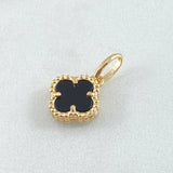 Clover Black Pendant 1.35gr / 1.7cm / 0.7in / 18K Yellow Gold ©