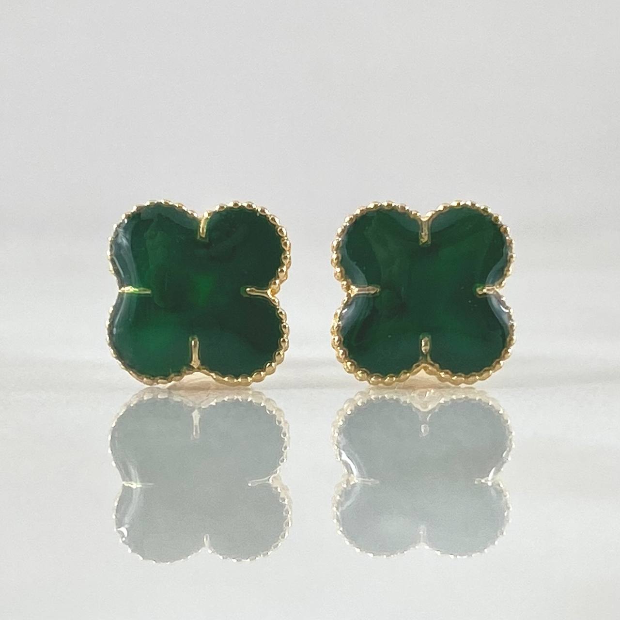 Stud Earrings Clover 1.25gr / 8.3cm / 18K Gold -