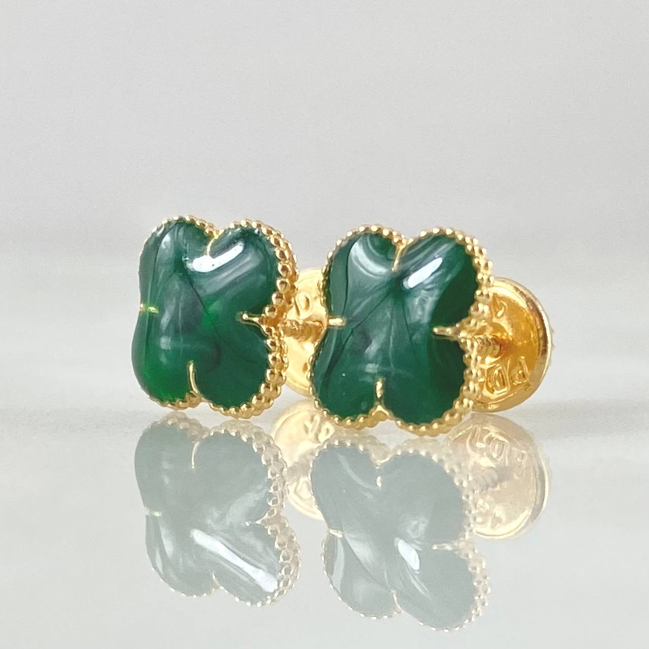 Stud Earrings Clover 1.25gr / 8.3cm / 18K Gold -