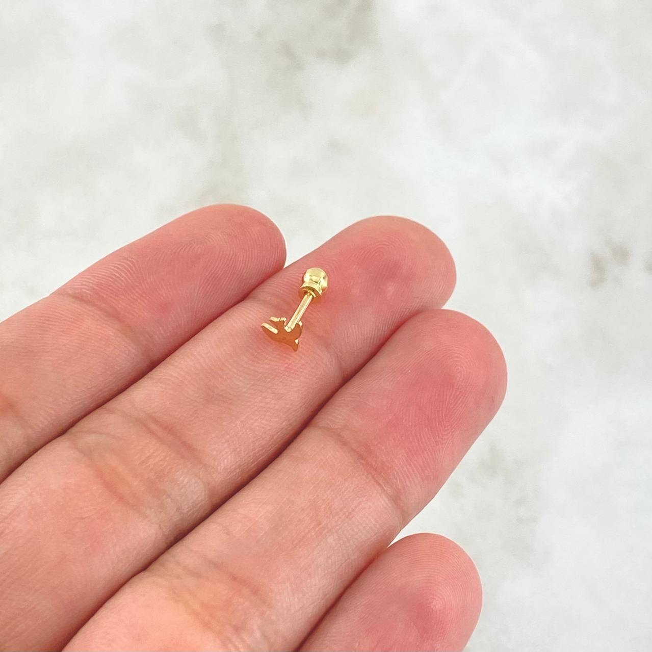 18K Yellow Gold Piercing Ave 0.3 g / 1/2 in