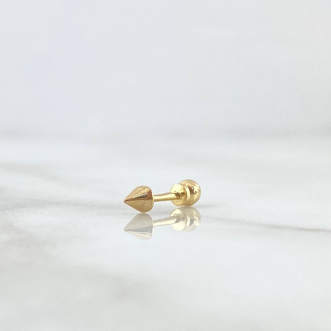 Piercing Punta 0.4gr / 1.3cm / Rosca Bola Oro Amarillo 18K (Joya) *