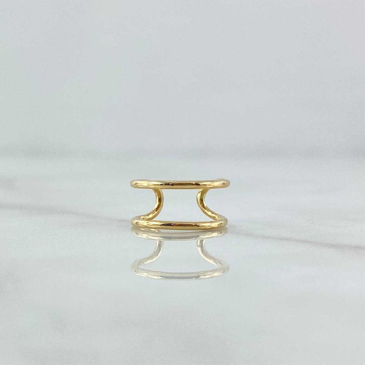 Piercing Earcuff Simulador Doble Linea 0.65gr / 1.2cm / Oro Amarillo 18K (Joya) ©