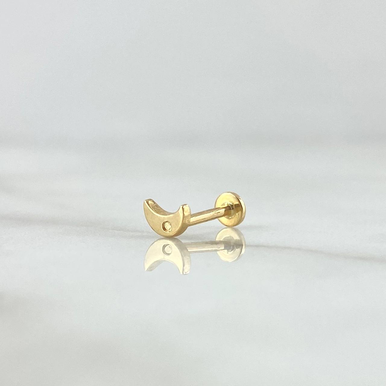Piercing Luna 0.4gr / 5mm Flat Thread 18K Yellow Gold (Jewel) *