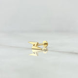 Piercing Ombligo Rayo Plano 0.45gr / 1cm / Liso Oro Amarillo 18K (Joya) ©