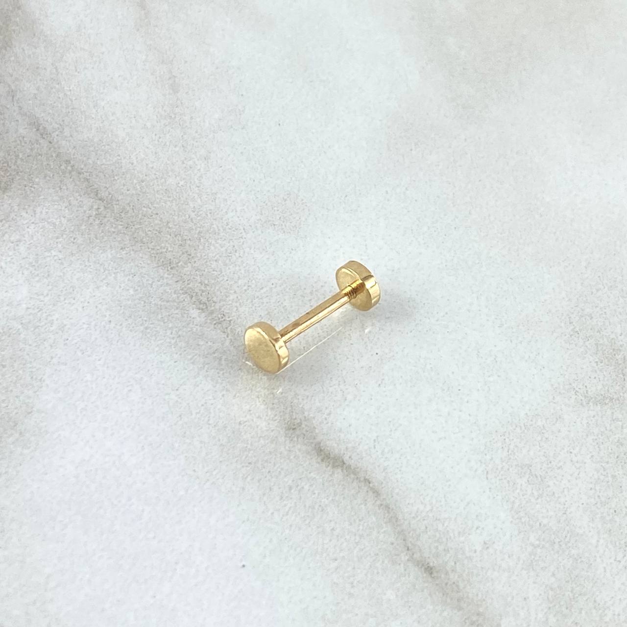 Piercing Circulo Plano 0.55gr / 1.1cm / Liso Oro Amarillo 18K (Joya) ©