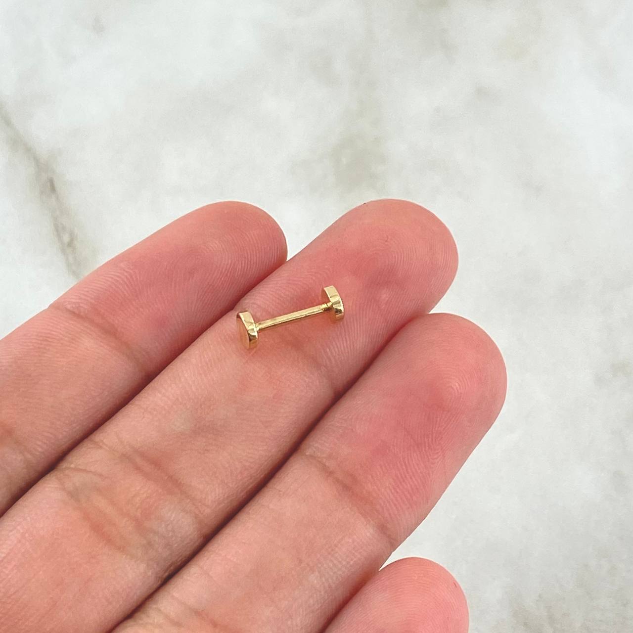 Piercing Circulo Plano 0.55gr / 1.1cm / Liso Oro Amarillo 18K (Joya) ©