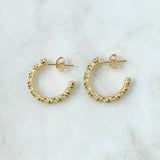 Topos Aro Parcial 3.6gr / 2cm / Esmeraldas 1.04 Qts Oro Amarillo 18K (Joya) ©