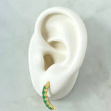 Topos Carril Curvo 2.45gr / 1.9cm / Esmeraldas 80pts Oro Amarillo 18K (Joya) ©