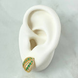 Topos Canasta 4.1gr / 1.5cm / Esmeraldas 54pts Broche Mariposa Oro Amarillo 18K (Joya) ©
