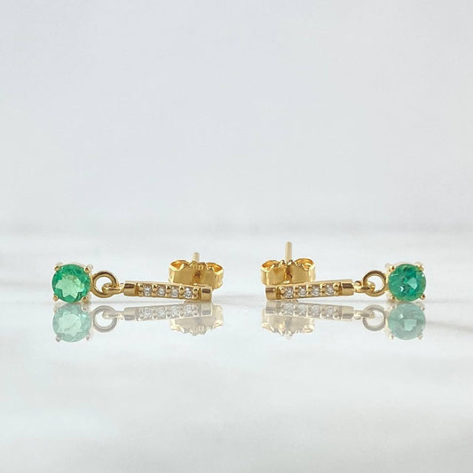 Topos Piedra Colgante 2gr / 1.8cm / Esmeraldas 52pts Diamantes 4pts Broche Mariposa Oro Amarillo 18K (Joya) ©