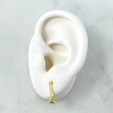 Topos Piedra Colgante 2gr / 1.8cm / Esmeraldas 52pts Diamantes 4pts Broche Mariposa Oro Amarillo 18K (Joya) ©