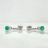 Topos Piedra Colgante 1.95gr / 1.8cm / Esmeraldas 52pts Diamantes 4pts Broche Mariposa Oro Blanco 18K (Joya) ©